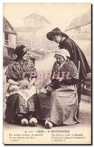 Cartes postales Folklore Dentelle Dentelliere Auvergne