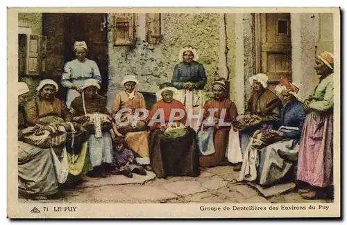 Cartes postales Folklore Dentelle Dentelliere Le Puy Groupe de dentellieres des environs du Puy