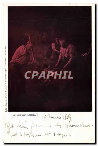 Cartes postales Cheval Hippisme Equitation The village smithy Forgeron