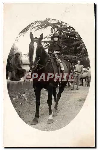 CARTE PHOTO Enfant Cheval Hippisme Equitation
