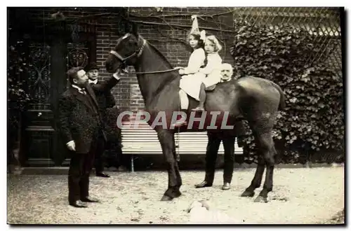 CARTE PHOTO Enfants Cheval Hippisme Equitation