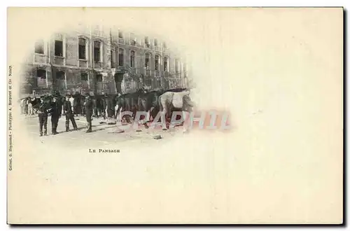 Cartes postales Cheval Hippisme Equitation Le pansage Militaria