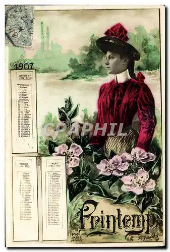 Cartes postales Fantaisie Fleurs Printemps 1907