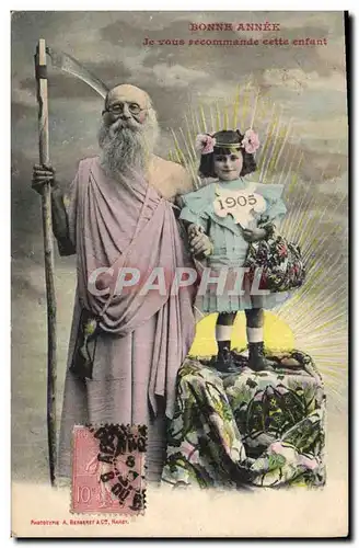 Cartes postales Fantaisie Fleurs Annee 1905 Enfant Faucille