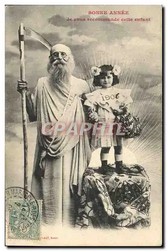 Cartes postales Fantaisie Fleurs Annee 1906 Enfant Faucille