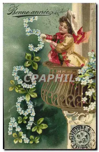 Cartes postales Fantaisie Fleurs Annee 1905 Ange