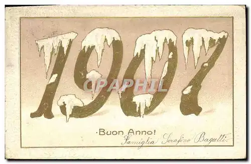 Cartes postales Fantaisie Annee 1907 Neige