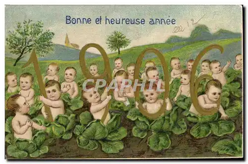 Cartes postales Fantaisie Fleurs Annee 1906 Enfants Bebes