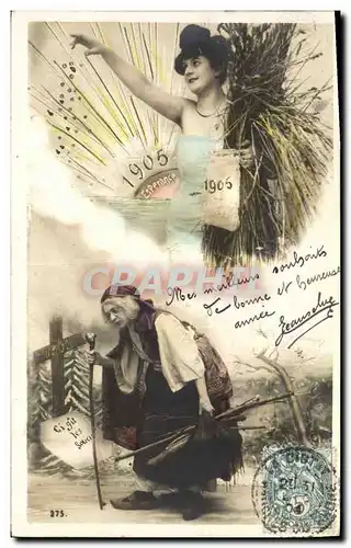 Cartes postales Fantaisie Fleurs Annee 1906 Femme