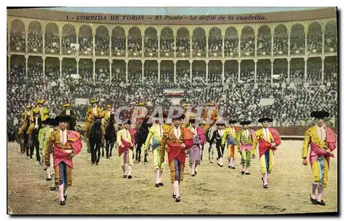 Cartes postales Corrida Course de taureaux El paseo Le defile de la cuadrilla