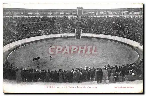 Cartes postales Corrida Course de taureaux Beziers Les arenes Jour de courses