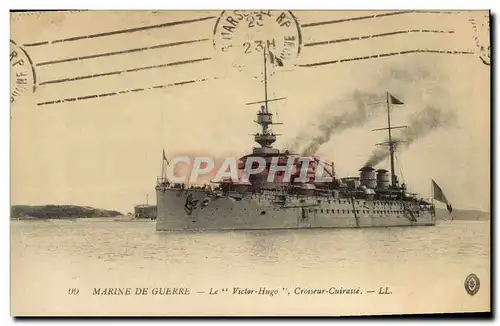 Ansichtskarte AK Bateau de Guerre le Victor Hugo Croiseur cuirasse