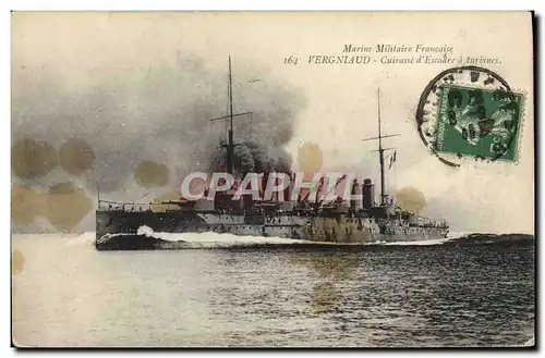 Cartes postales Bateau de Guerre Vergniaud Cuirasse d'escadre a turbines