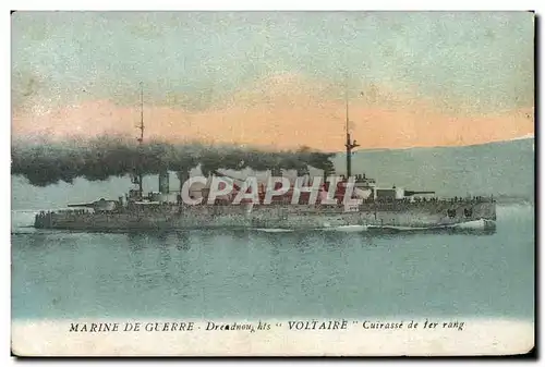 Ansichtskarte AK Bateau de Guerre Dreadnoughts Voltaire Cuirasse de 1er rang