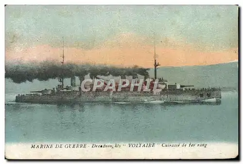 Cartes postales Bateau de Guerre Dreadnoughts Voltaire Cuirasse de 1er rang