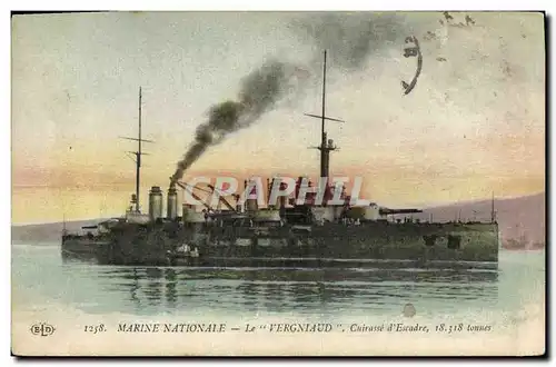 Cartes postales Bateau de Guerre Le Vergniaud Cuirasse d&#39escadre