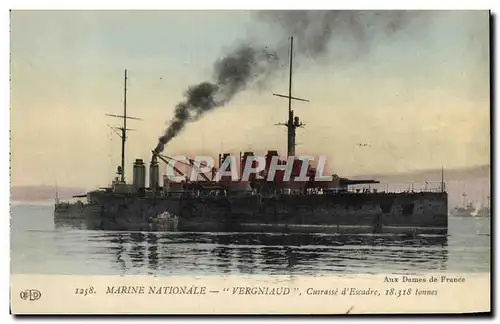 Cartes postales Bateau de Guerre Vergniaud Cuirasse d&#39escadre