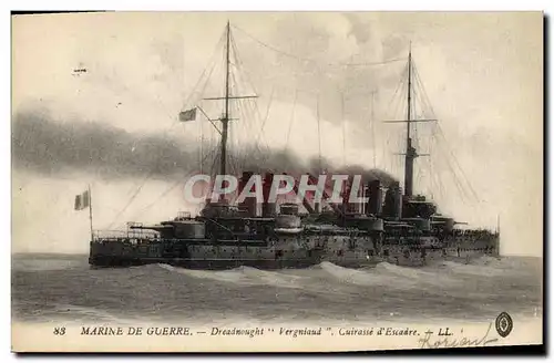 Ansichtskarte AK Bateau de Guerre Dreadnought Vergniaud Cuirasse d&#39escadre