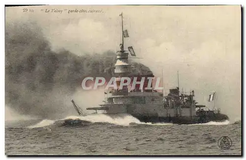 Ansichtskarte AK Bateau de Guerre Le Valmy Garde cotes cuirasse