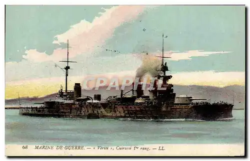 Cartes postales Bateau de Guerre Verite Cuirasse 1er rang