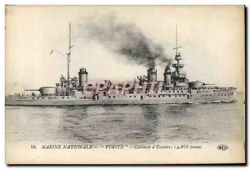 Cartes postales Bateau de Guerre Verite Cuirasse d'escadre