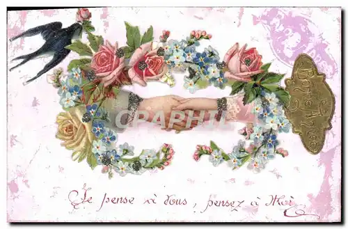 Cartes postales Fantaisie Main Fleurs