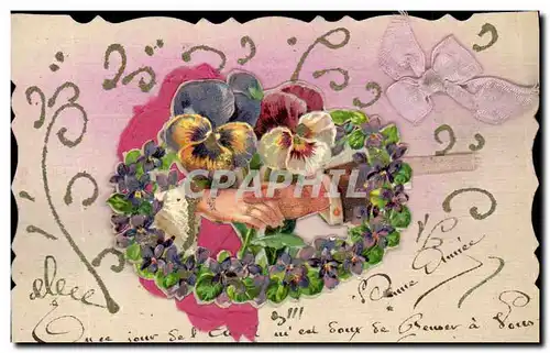 Cartes postales Fantaisie Main Fleurs