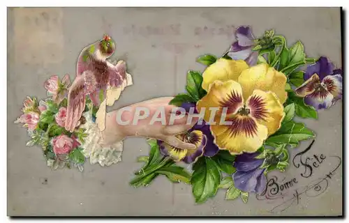 Cartes postales Fantaisie Main Fleurs