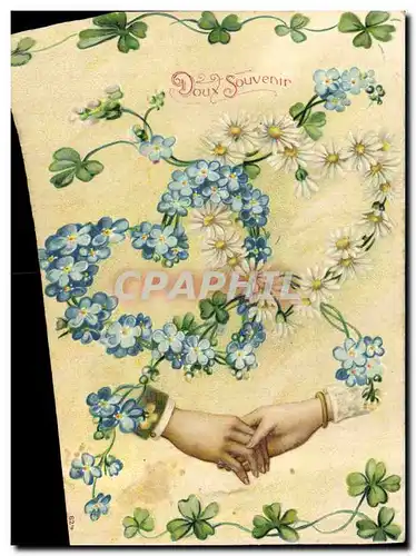 Cartes postales Fantaisie Main Fleurs