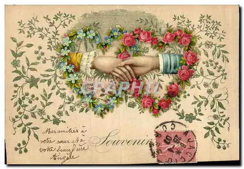 Cartes postales Fantaisie Main Fleurs