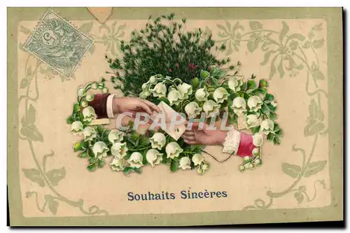 Cartes postales Fantaisie Main Fleurs