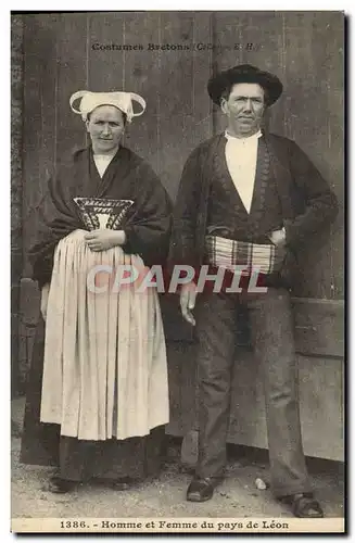 Ansichtskarte AK Folklore Homme et Femme du Pays de Leon