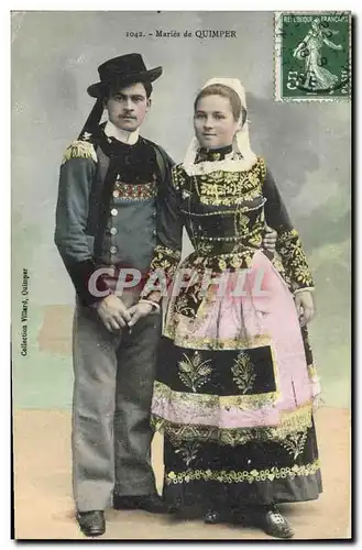 Cartes postales Folklore Maries de Quimper Mariage