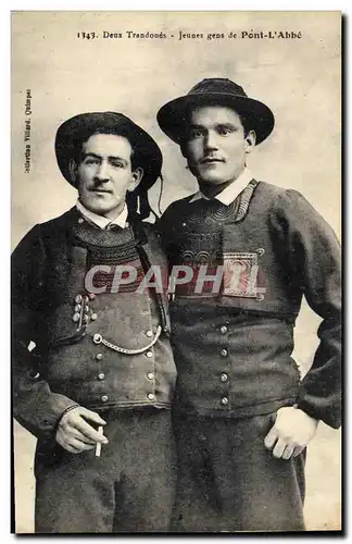 Cartes postales Folklore Deux Trandoues Jeunes gens de Pont L&#39Abbe