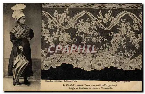 Cartes postales Folklore Dentelle Ecole Dentelliere d'Argentan Point d'Alencon Normandie