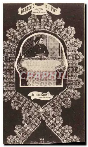 Cartes postales Folklore Dentelle Dentelliere Article Cluny