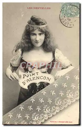 Cartes postales Folklore Dentelle Dentelliere Point d'Alencon