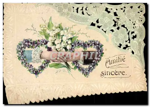 Cartes postales Fantaisie Brodee Main Fleurs