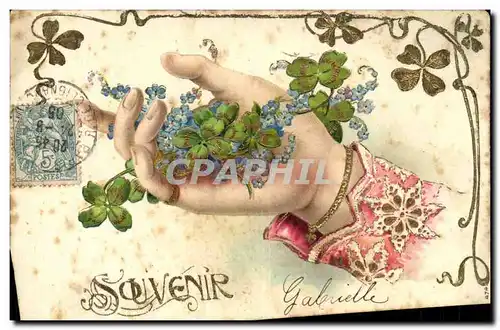 Cartes postales Fantaisie Main Fleurs