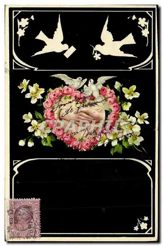 Cartes postales Fantaisie Main Fleurs