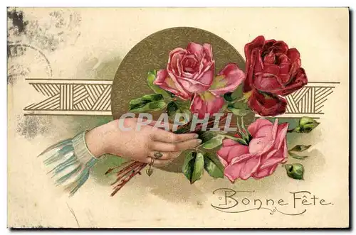 Cartes postales Fantaisie Main Fleurs