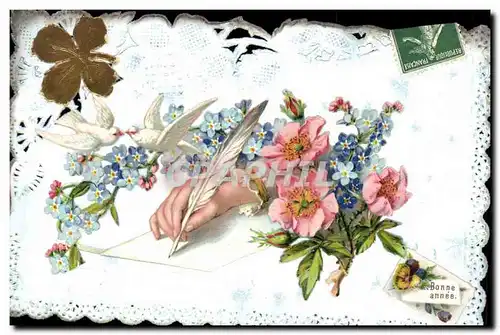 Cartes postales Fantaisie Main Fleurs