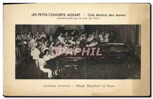 Cartes postales Les petits concerts Mozart Club musical des jeunes Paris Piano