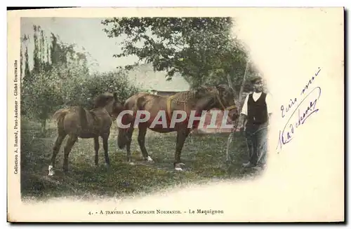 Cartes postales Cheval Hippisme Equitation A travers la campagne Normande Le Maquignon