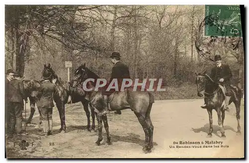 Cartes postales Cheval Hippisme Equitation De Robinson a Malabry Un rendez vous dans les bois
