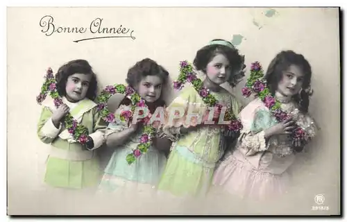 Ansichtskarte AK Fantaisie Fleurs Annee 1911 Enfants