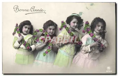 Cartes postales Fantaisie Fleurs Annee 1911 Enfants