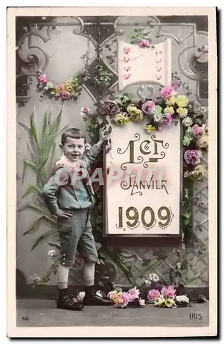 Ansichtskarte AK Fantaisie Fleurs Annee 1909 Enfant