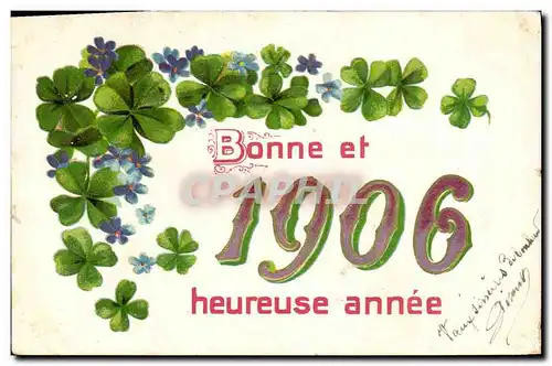 Cartes postales Fantaisie Fleurs Annee 1906 Trefles