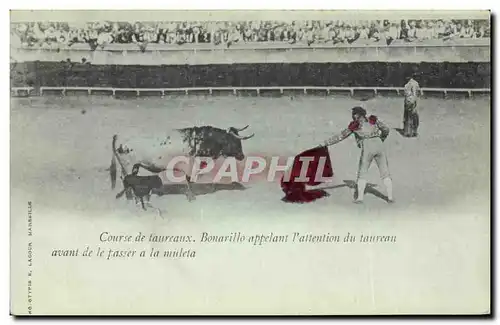 Cartes postales Corrida Course de taureaux Bonarillo appelant l&#39attention du taureau
